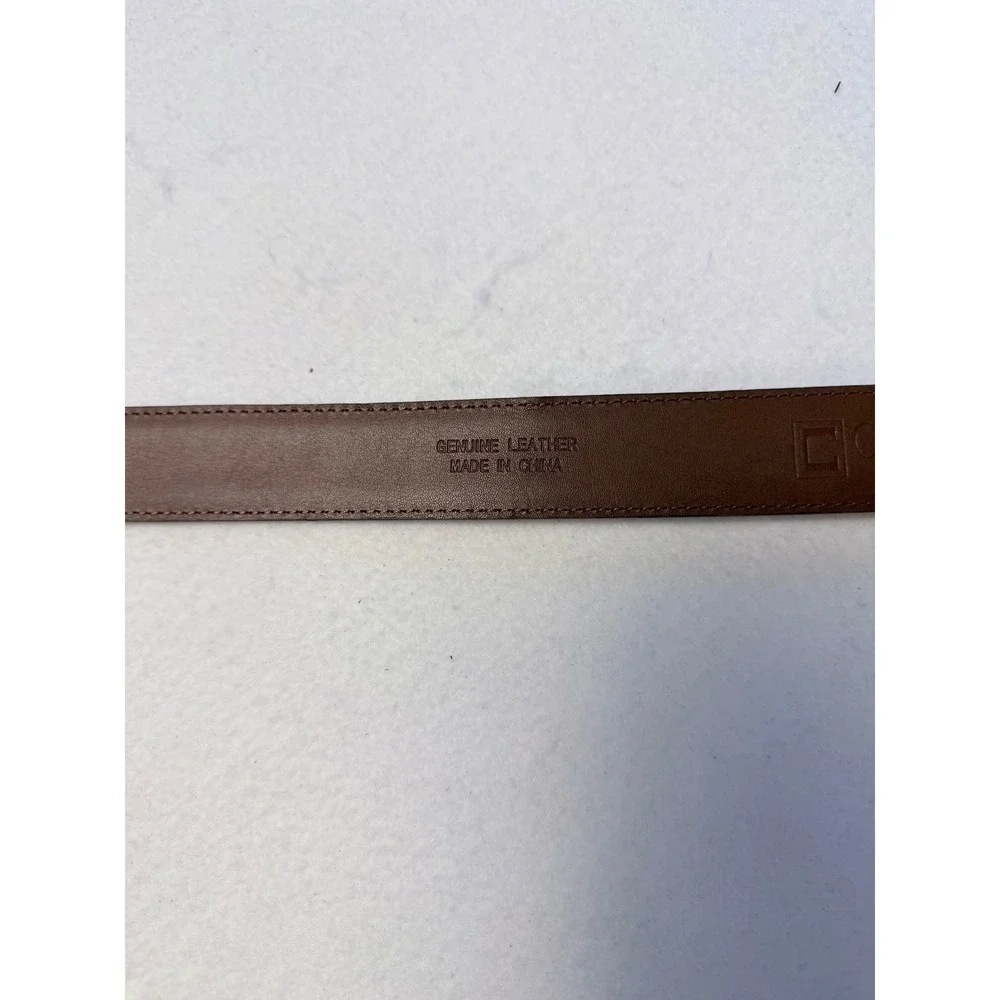 Chaps Mens Brown Genuine Leather Dress Belt Silver Buckle‎ Size 44 1357770 2936